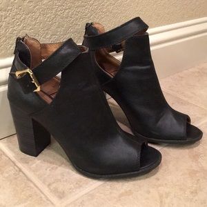 Black Peep Toe Booties